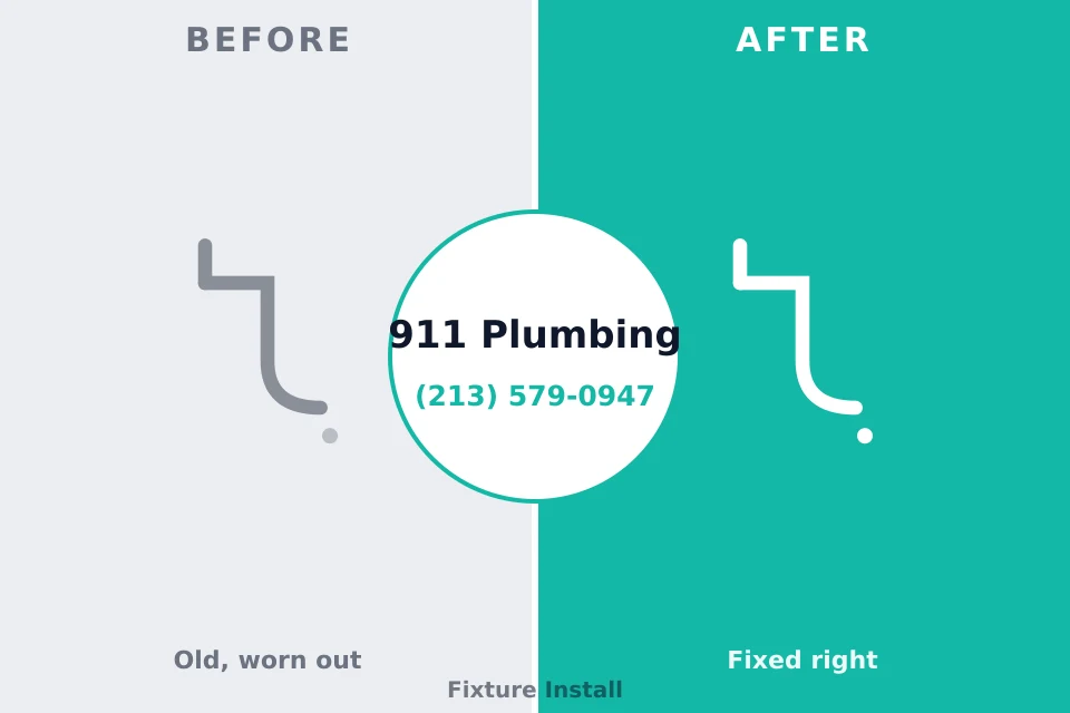 Before and after: plumbing repair Lake Bluff, IL